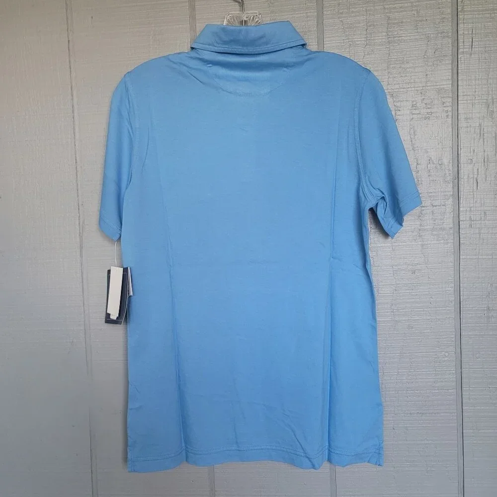 Charles River 100% Supima Cotton Women's Blue Short-Sleeve Polo Shirt. Size S - Picture 2 of 4